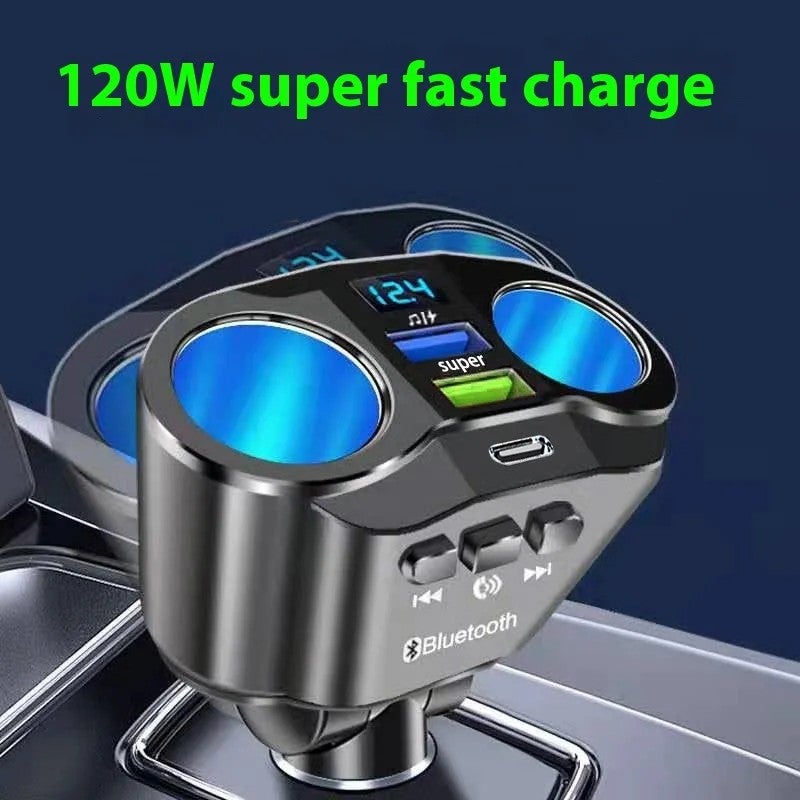 Bluejw 120W Dual USB Car Charger, Super Fast Charging Automobile Adapter with Bluetooth Cigarette Lighter & 1-Year Warranty - Image 5